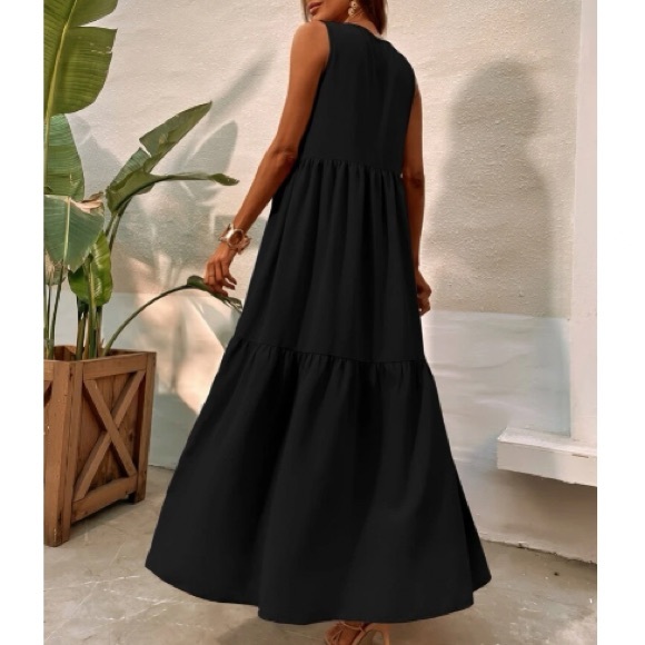 Luxe tie front ruffle hem maxi dress - Picture 5 of 16